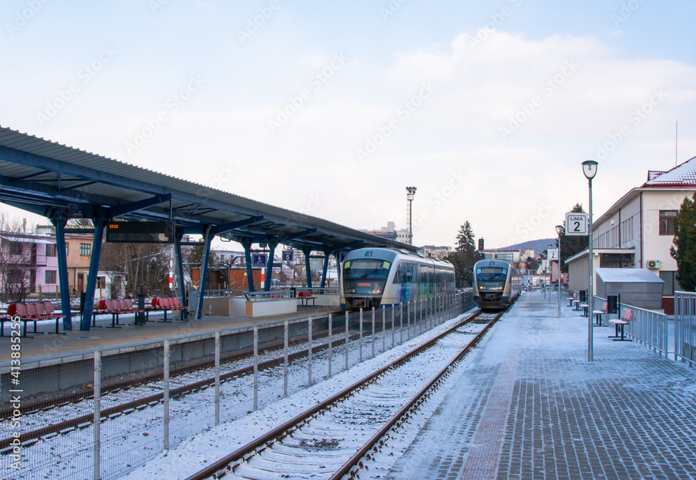 railway station in the city of Targu Mures - Romania 12.Feb.2021 It is a city in Transylvania