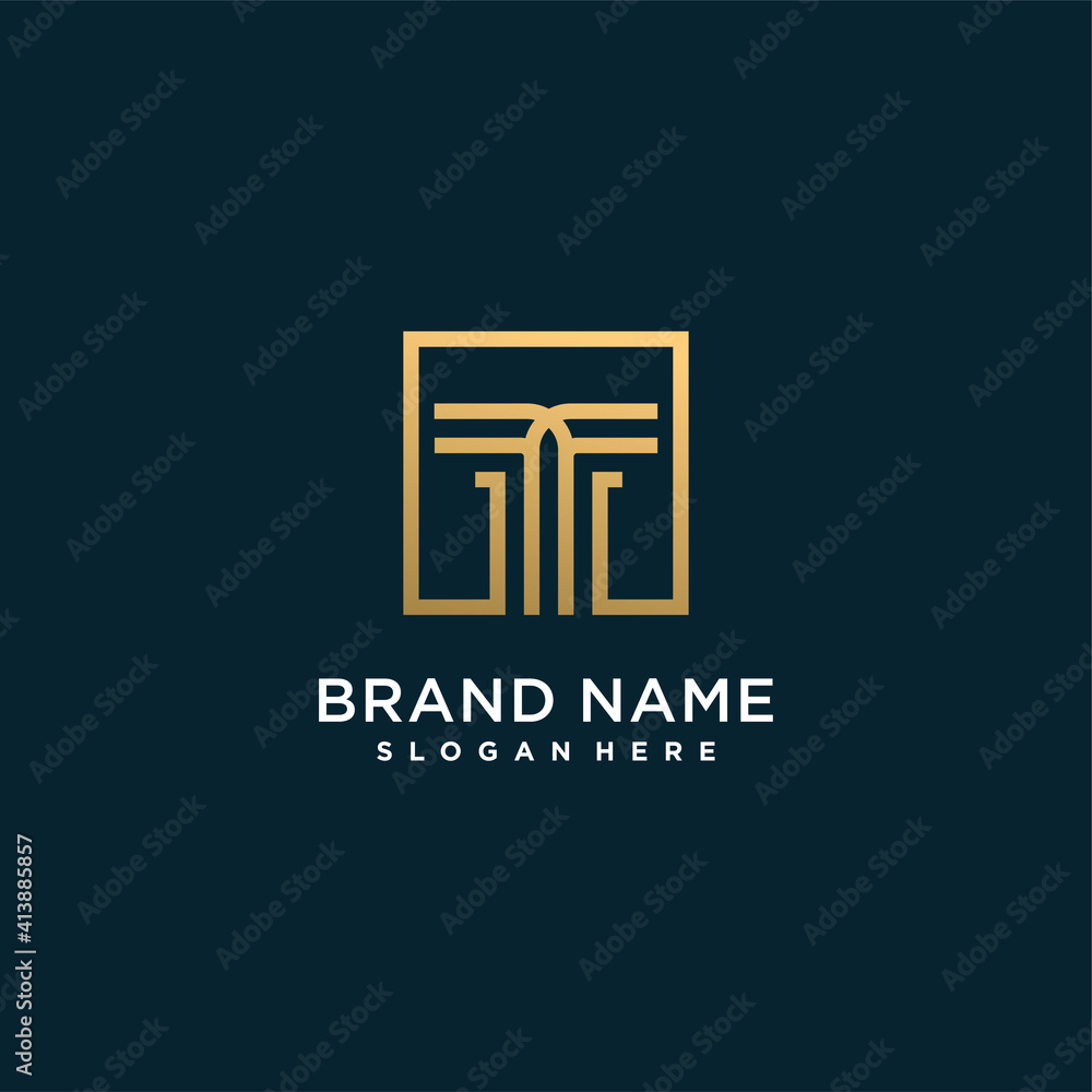 letter T logo with golden creative concept for company or person Premium Vector part 4 letter T logo with golden creative concept for company or person Premium Vector part 4