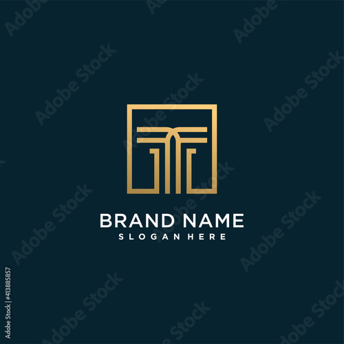 letter T logo with golden creative concept for company or person Premium Vector part 4