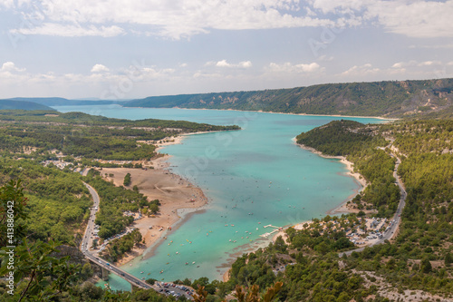 The Verdon river after the canyon, Gorges du Verdon, France