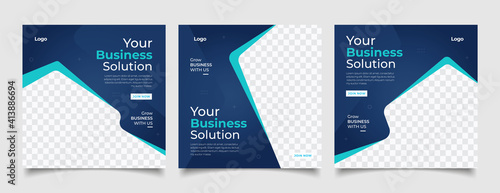 Digital business marketing banner for social media post template 