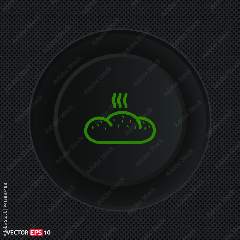 Bread sign. Single line icon on black background Bread sign. Single line icon on black background