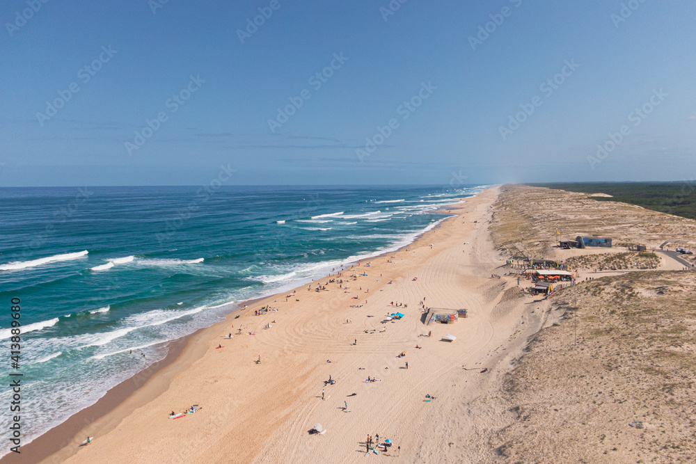les casernes beach in summer, seignosse, landes, france les casernes beach in summer, seignosse, landes, france