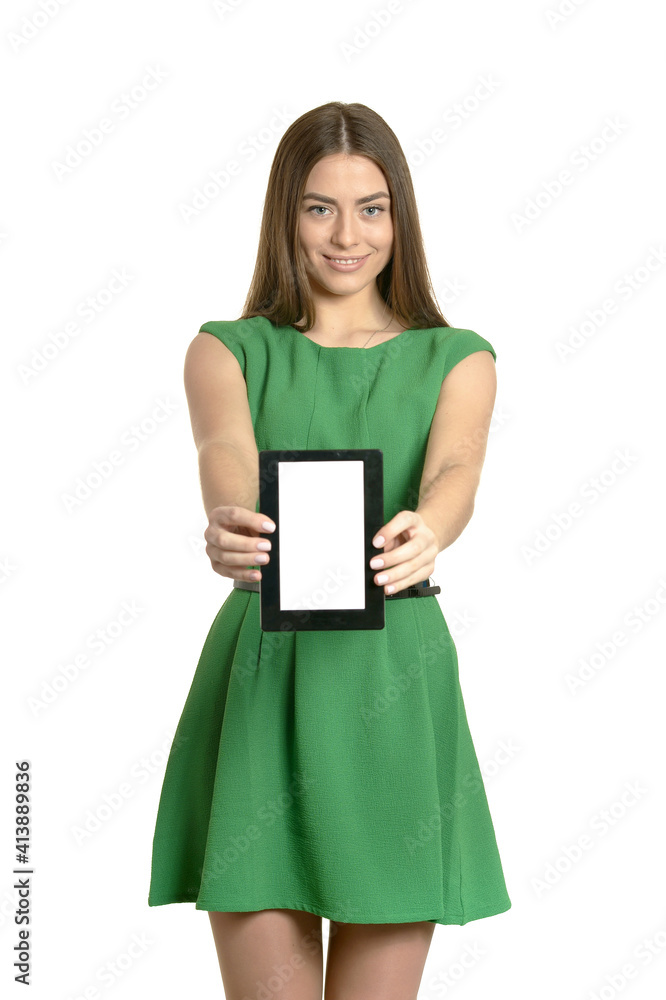 Beautiful girl with tablet pc Beautiful girl with tablet pc