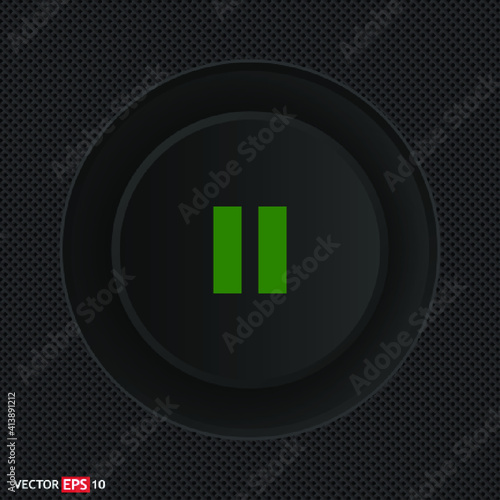 pause flat sign. Single flat icon on black background