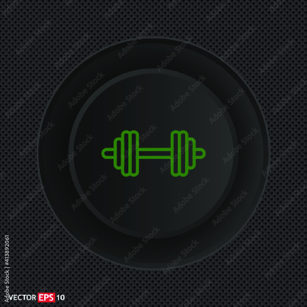 -Dumbbell sign. Single line icon on black background -Dumbbell sign. Single line icon on black background