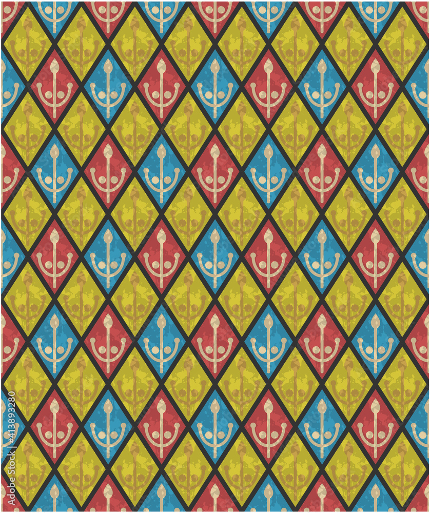 seamless graphic pattern of repeating geometric shapes in vector