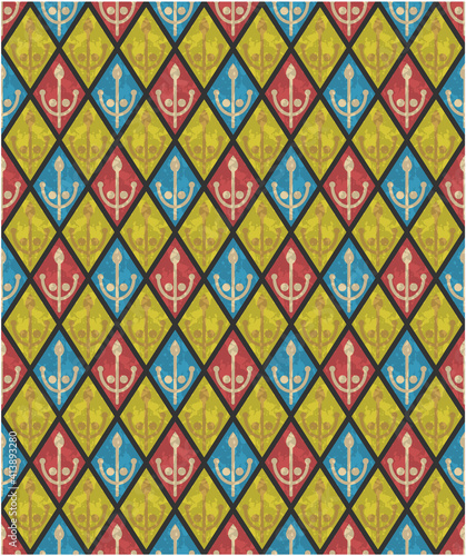 seamless graphic pattern of repeating geometric shapes in vector