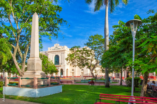 Obraz na plátně Father Conyedo Monolith from colonial times located in Santa Clara, Cuba