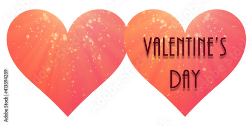 Valentine’s Day love cards. Heart-shaped colourful greeting cards. 3d heart with a red textured background