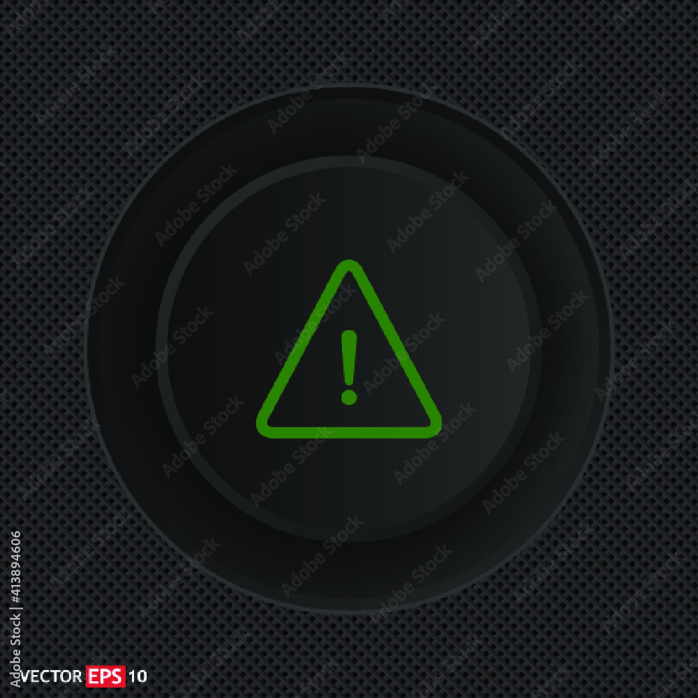 Hazard warning sign. Single line icon on white background Hazard warning sign. Single line icon on white background