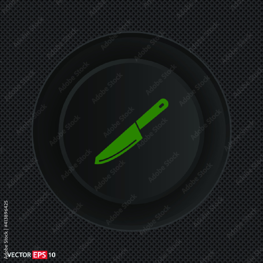 -Knifeee sign. Single line icon on black background.. -Knifeee sign. Single line icon on black background..