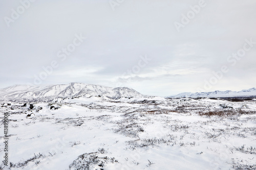 Wallpaper Mural Scenic view of snow covered landscape against sky Torontodigital.ca