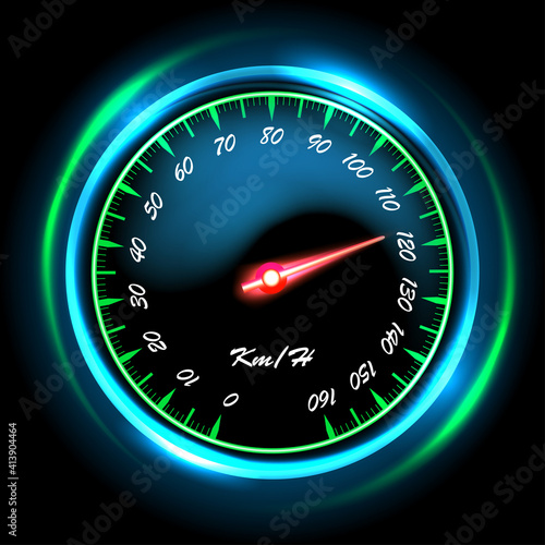 Shiny car speed meter abstract