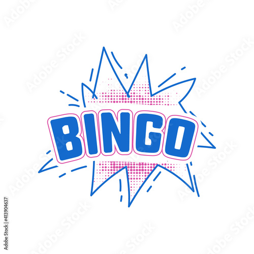 Blue and purple bingo vector design isolated on white background