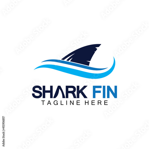 Shark fin logo vector illustration design template.Shark Logo Template-Vector illustration