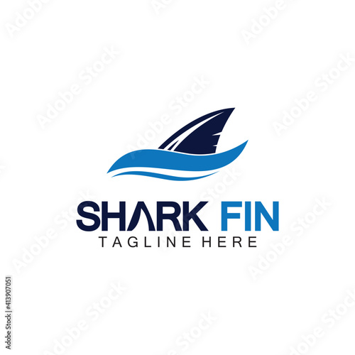 Shark fin logo vector illustration design template.Shark Logo Template-Vector illustration