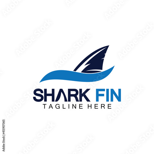 Shark fin logo vector illustration design template.Shark Logo Template-Vector illustration