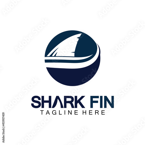 Shark fin logo vector illustration design template.Shark Logo Template-Vector illustration