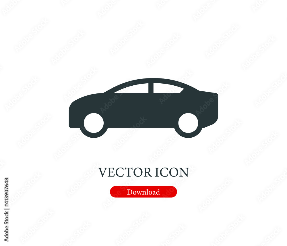 car vector icon.  Editable stroke. Linear symbol for use on web design and mobile apps, logo. Symbol illustration. Pixel vector graphics - Vector