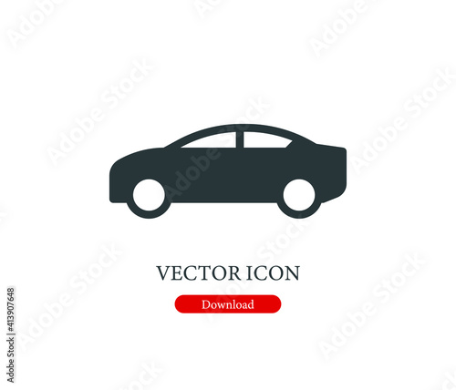 car vector icon.  Editable stroke. Linear symbol for use on web design and mobile apps  logo. Symbol illustration. Pixel vector graphics - Vector
