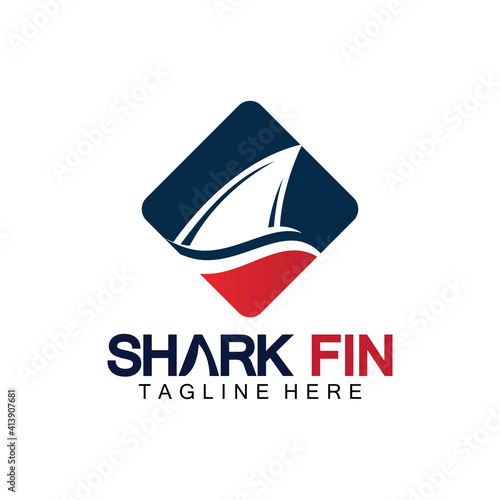 Shark fin logo vector illustration design template.Shark Logo Template-Vector illustration