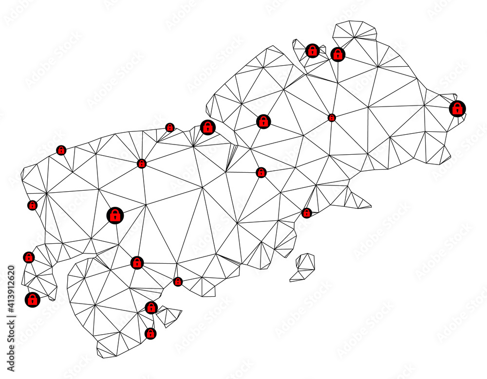 Polygonal Mesh Lockdown Map Of Shikotan Island Abstract Mesh Lines And polygonal-mesh-lockdown-map-of-shikotan-island-abstract-mesh-lines-and