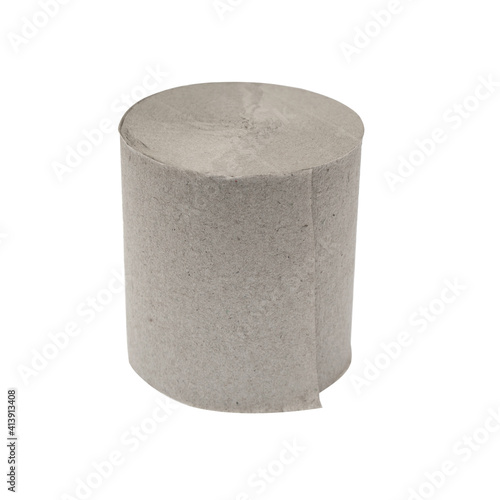 Roll of toilet paper, on white background isolated