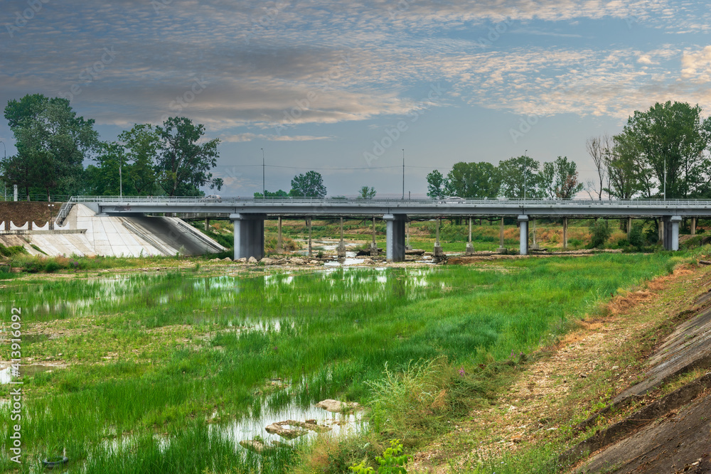 Automobile bridge over the Abin River in the city of Abinsk Automobile bridge over the Abin River in the city of Abinsk