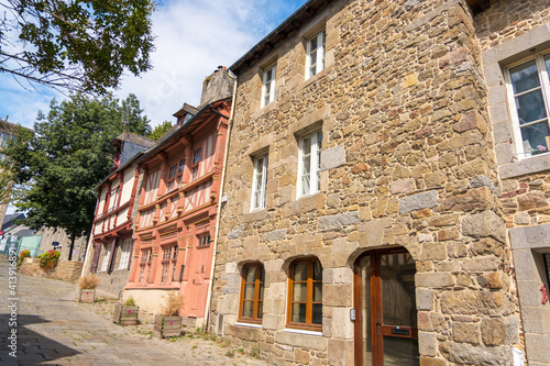 Half-timbered houses in the city Saint-Brieuc  Brittany  France