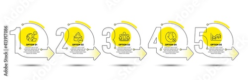 Winner, Uv protection and Financial diagram line icons set. Timeline process infograph. Loan percent sign. Best results, Skin cream, Candlestick chart. Decrease rate. Business set. Vector