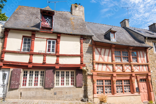 Facade of fachwerk house, Saint-Brieuc, Brittany, France