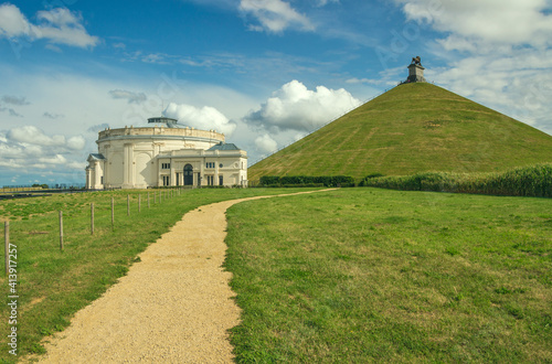 Fototapeta Belgium - Wallonia - Lion's Mound (Butte du Lion) memorial site, a conical artif