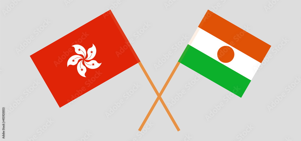 Crossed flags of Hong Kong and the Niger Crossed flags of Hong Kong and the Niger