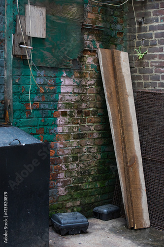 Wallpaper Mural Dirty back alley on street corner Torontodigital.ca