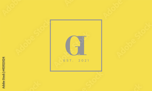 Pantone 2021 Ultimate Gray logotype monogram alphabet characters Illuminating backgound