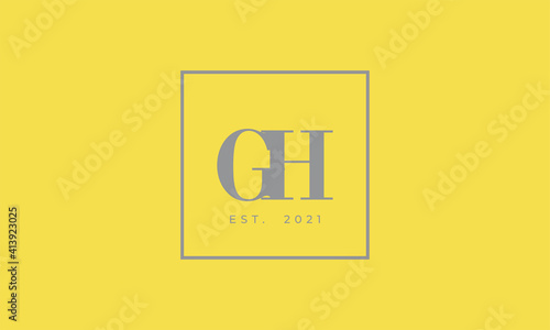 Pantone 2021 Ultimate Gray logotype monogram alphabet characters Illuminating backgound