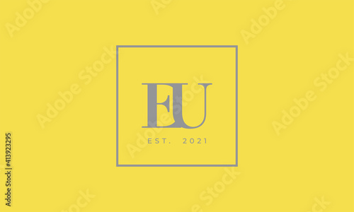 Pantone 2021 Ultimate Gray logotype monogram alphabet characters Illuminating backgound