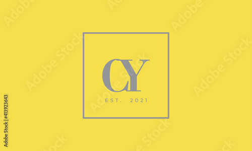 Pantone 2021 Ultimate Gray logotype monogram alphabet characters Illuminating backgound