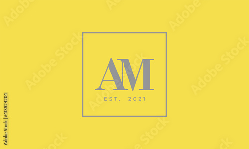 Pantone 2021 Ultimate Gray logotype monogram alphabet characters Illuminating backgound