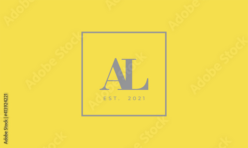 Pantone 2021 Ultimate Gray logotype monogram alphabet characters Illuminating backgound