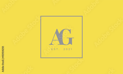 Pantone 2021 Ultimate Gray logotype monogram alphabet characters Illuminating backgound