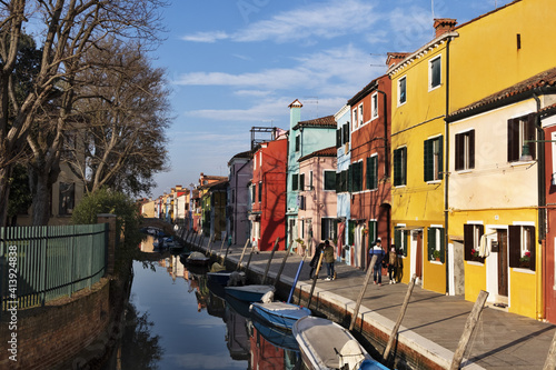 Beautiful and colorful houses in Burano, Venice, Italy © Daniela