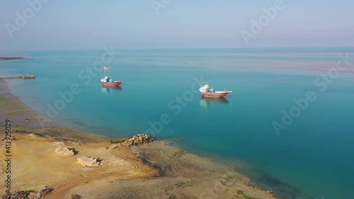 Tradition Lenj Fishing Boat in Qeshm Island in Southern Iran, taken in January 2019