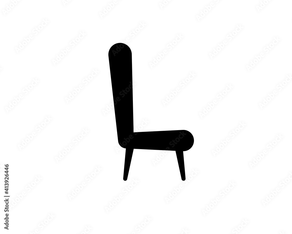 Chair, Sofa Isolated Flat Web Mobile Icon Vector Sign Symbol Button Element Silhouette. Chair, Sofa Isolated Flat Web Mobile Icon Vector Sign Symbol Button Element Silhouette.