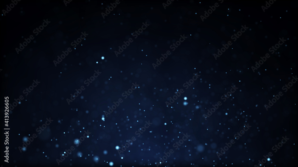 Dust blue particles. Abstract background of particles. Dots background. Futuristic digital dots background. 3d rendering.