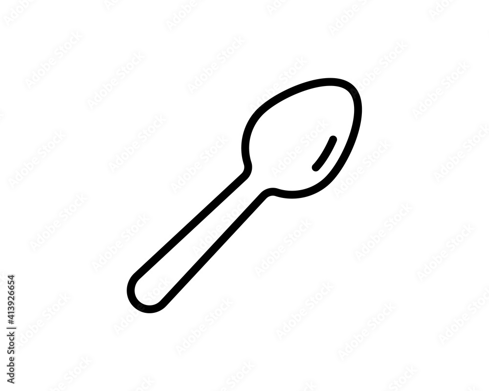 Spoon vector icon. Lunch,dinner symbol. Flat vector sign isolated on white background. Simple vector illustration for graphic and web design.