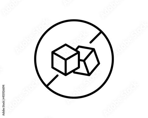 No Sugar free vector icon. Vector sugar cubes in circle icon for no sugar added product package design