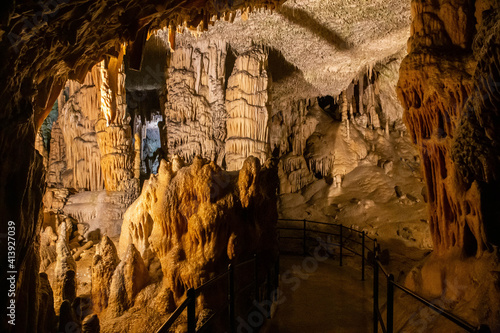 Karst Cave Postojnska-Jama formed by the Pivka river in Slovenia photo