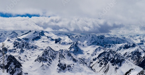 Vue from the Pic du Midi de Bigorre (Pic du Midi) mountain in French Pyrenees, France © Yaroslav Ivanovych